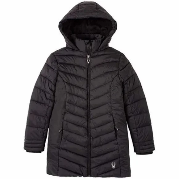 Spyder girl Youth Puffer Black Jacket - Picture 2 of 5
